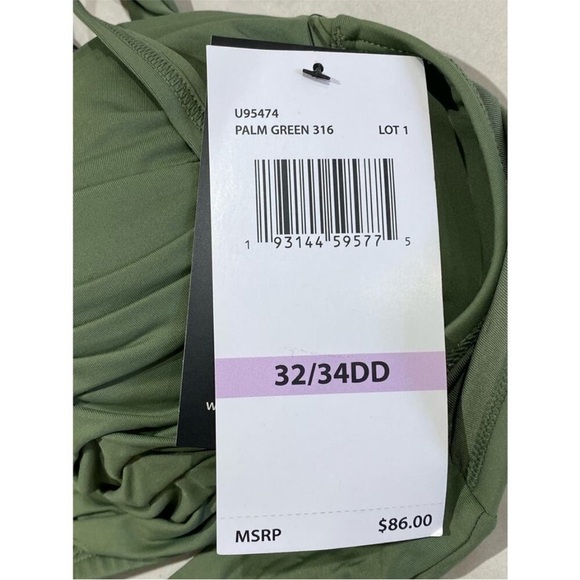 COCO REEF Women's Charisma Bra-Sized Bikini Top Palm Green 32/34DD swimwear top - Picture 12 of 16
